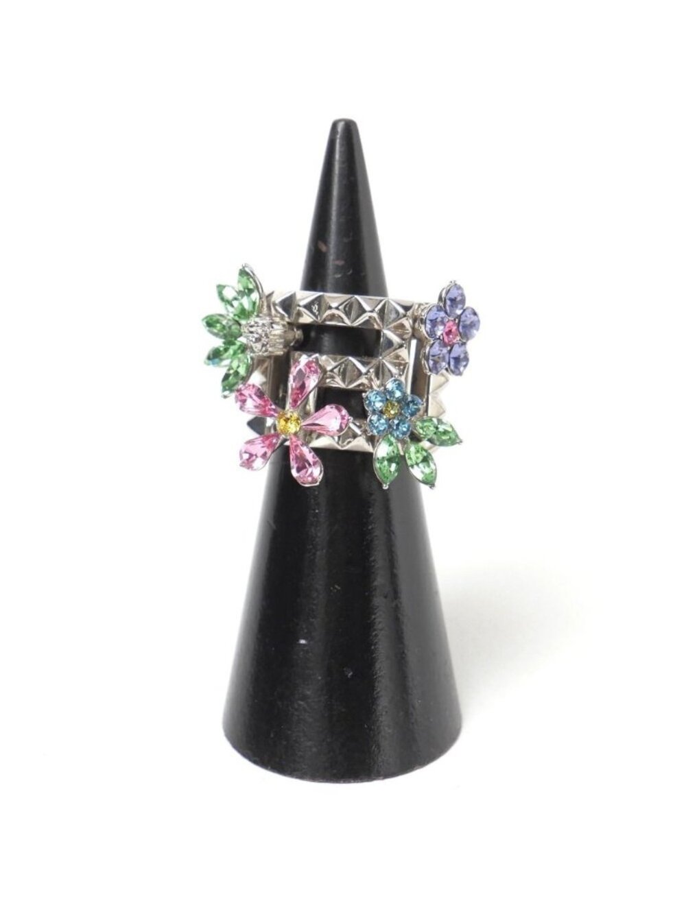 Versace Ring Gurkha Studs Flowerrhinestone